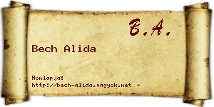 Bech Alida névjegykártya